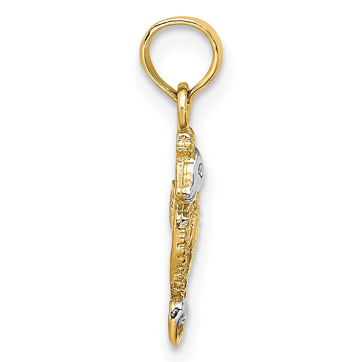 10K w/Rhodium 2-D Seahorse Charm-10K9037