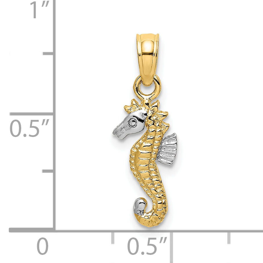 10K w/Rhodium 2-D Seahorse Charm-10K9037