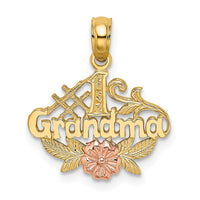 10K Two-Tone #1 GRANDMA W/ Flower Charm-10K9044