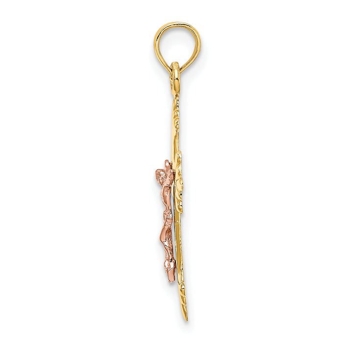 10K Two-Tone Crucifix Charm-10K9054