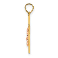 10K Two-Tone Latin Crucifix Charm-10K9057