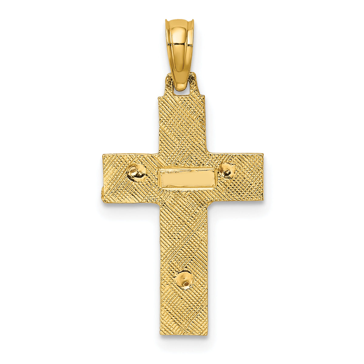 10K Two-Tone Latin Crucifix Charm-10K9057