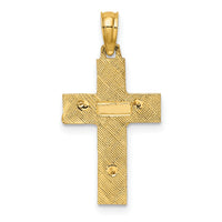 10K Two-Tone Latin Crucifix Charm-10K9057