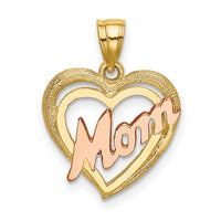 10k Two-Tone MOM Heart Charm-10K9060