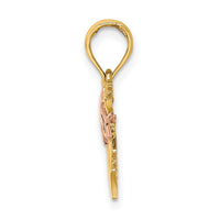 10k Two-Tone 2-D Rocking Horse w/ Saddle Charm-10K9063