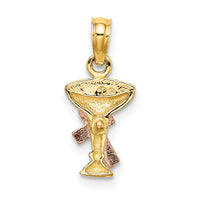 10K Two-Tone Communion Cup w/ Cross Charm-10K9064