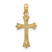 10K Two-Tone Cross Charm-10K9067