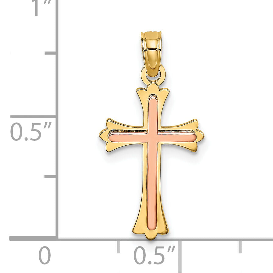10K Two-Tone Cross Charm-10K9067