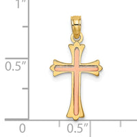 10K Two-Tone Cross Charm-10K9067