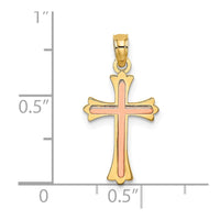 10K Two-Tone Cross Charm-10K9067