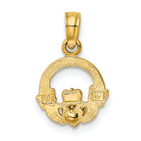 10k Two-Tone Claddagh w/ Heart Charm-10K9070