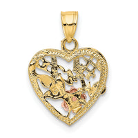 10k Two-Tone w/White Rodium #1 WIFE In Heart Charm-10K9071