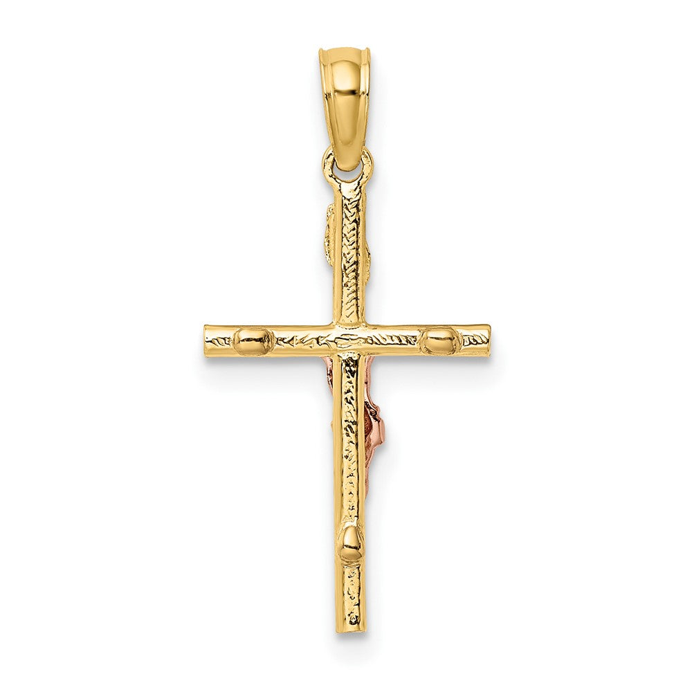 10k Two-Tone Cross Crucifix Charm-10K9087