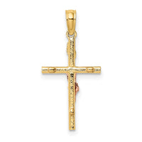 10k Two-Tone Cross Crucifix Charm-10K9087