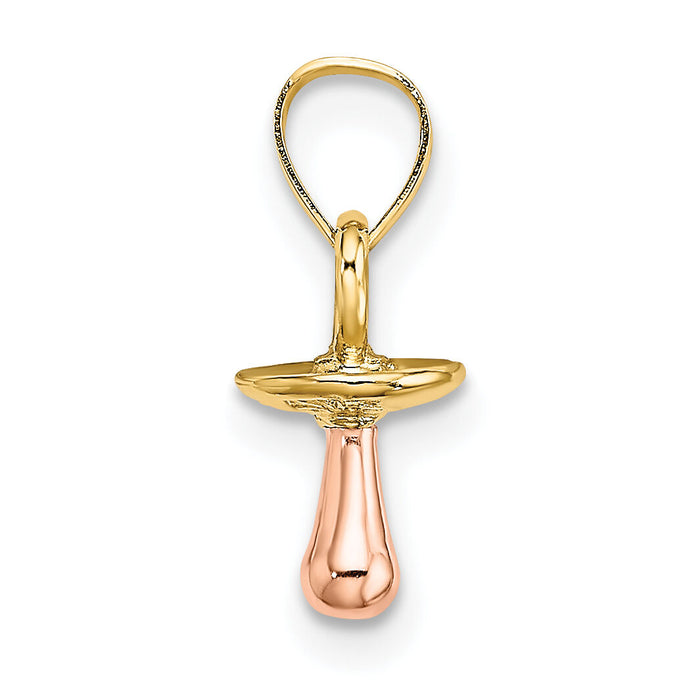 10k Two-Tone 3-D Pacifier Charm-10K9103