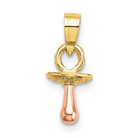 10k Two-Tone 3-D Pacifier Charm-10K9103