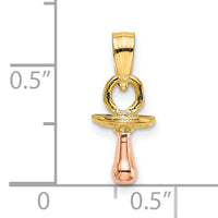 10k Two-Tone 3-D Pacifier Charm-10K9103