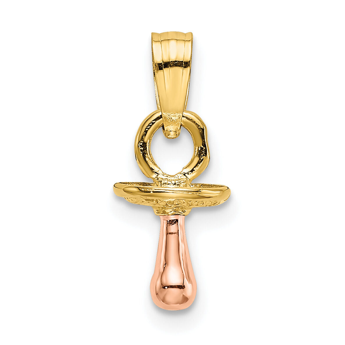 10k Two-Tone 3-D Pacifier Charm-10K9103