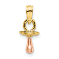 10k Two-Tone 3-D Pacifier Charm-10K9103