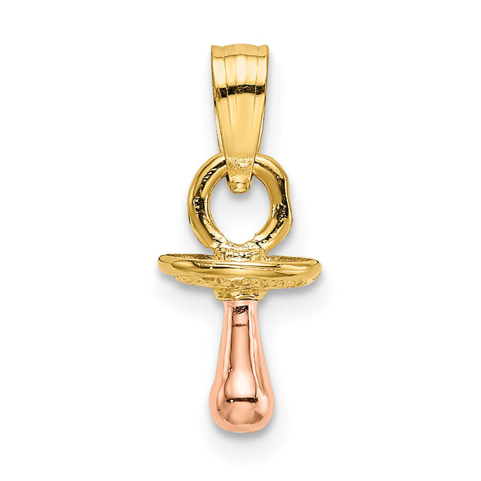 10k Two-Tone 3-D Pacifier Charm-10K9103