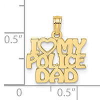 10k I HEART MY POLICE DAD Charm-10K911