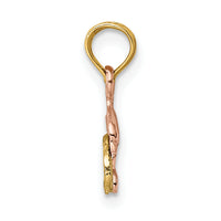10K Two-Tone W/White Rhodium Dolphin and Wave Charm-10K9110
