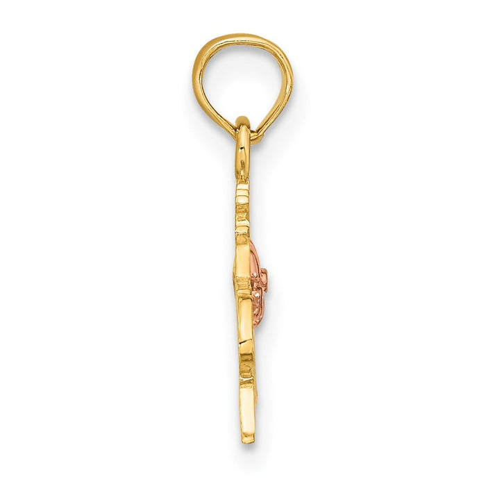 10k Two-Tone #1 GRANDDAUGHTER w/ Flowers Charm-10K9112