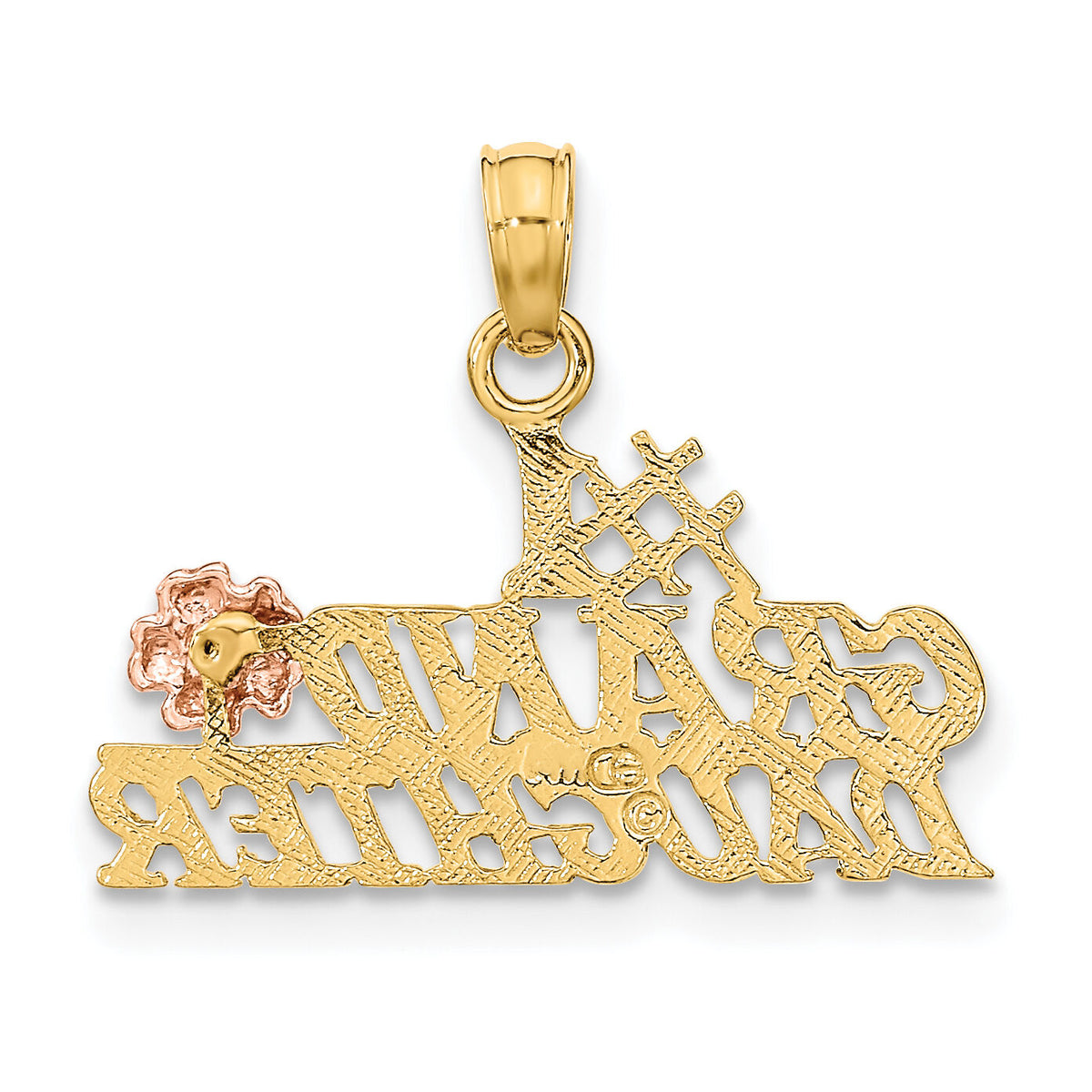 10k Two-Tone #1 GRANDDAUGHTER w/ Flowers Charm-10K9112