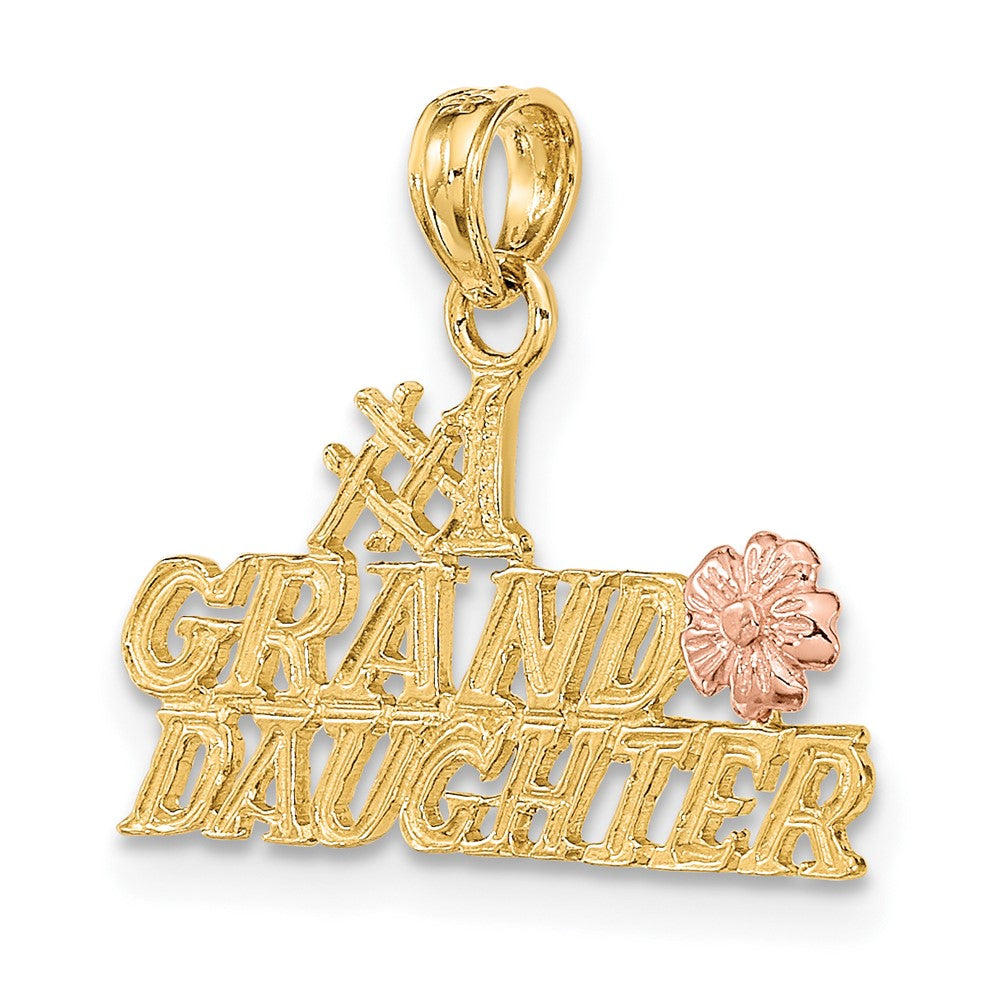 10k Two-Tone #1 GRANDDAUGHTER w/ Flowers Charm-10K9112