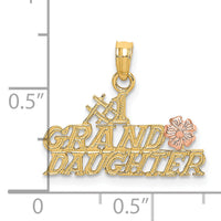 10k Two-Tone #1 GRANDDAUGHTER w/ Flowers Charm-10K9112