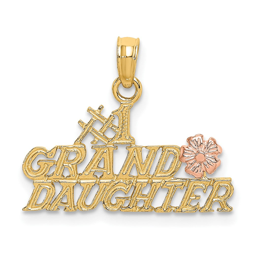 10k Two-Tone #1 GRANDDAUGHTER w/ Flowers Charm-10K9112