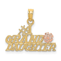 10k Two-Tone #1 GRANDDAUGHTER w/ Flowers Charm-10K9112