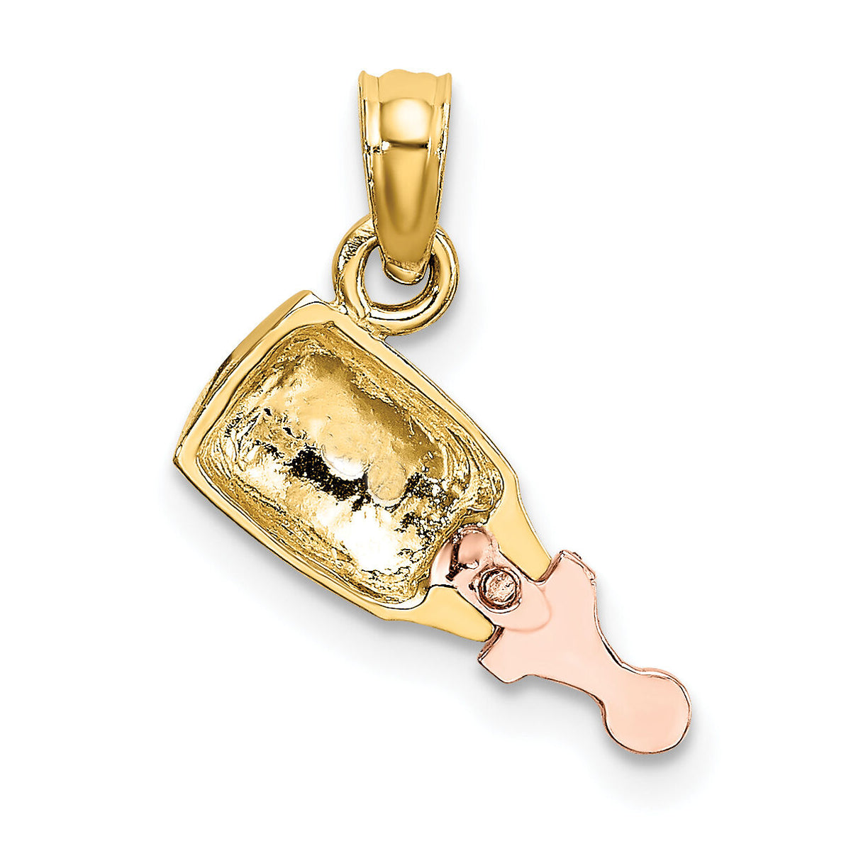 10k Two-Tone Baby Bottle Charm-10K9116