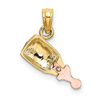 10k Two-Tone Baby Bottle Charm-10K9116