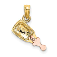 10k Two-Tone Baby Bottle Charm-10K9116