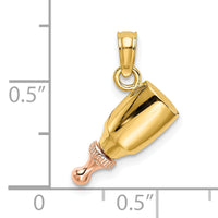 10k Two-Tone Baby Bottle Charm-10K9116