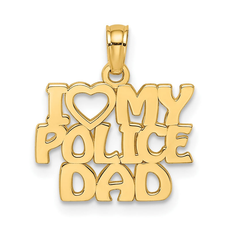 10k I HEART MY POLICE DAD Charm-10K911