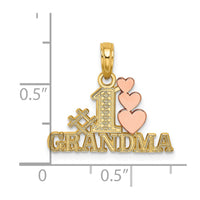 10k Two-Tone #1 GRANDMA w/ Three Hearts Charm-10K9129