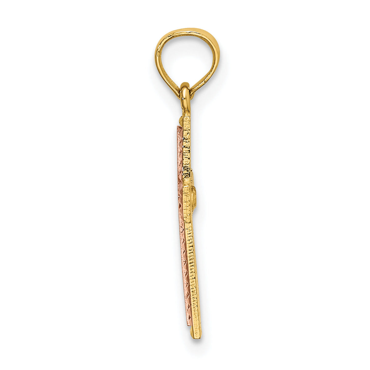 10k Two-tone Polished Cross Charm-10K9138