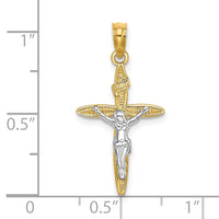 10K W/ Rhodium INRICrucifix Charm-10K9140