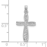 10K White Gold Filigree Cross Charm-10K9149W