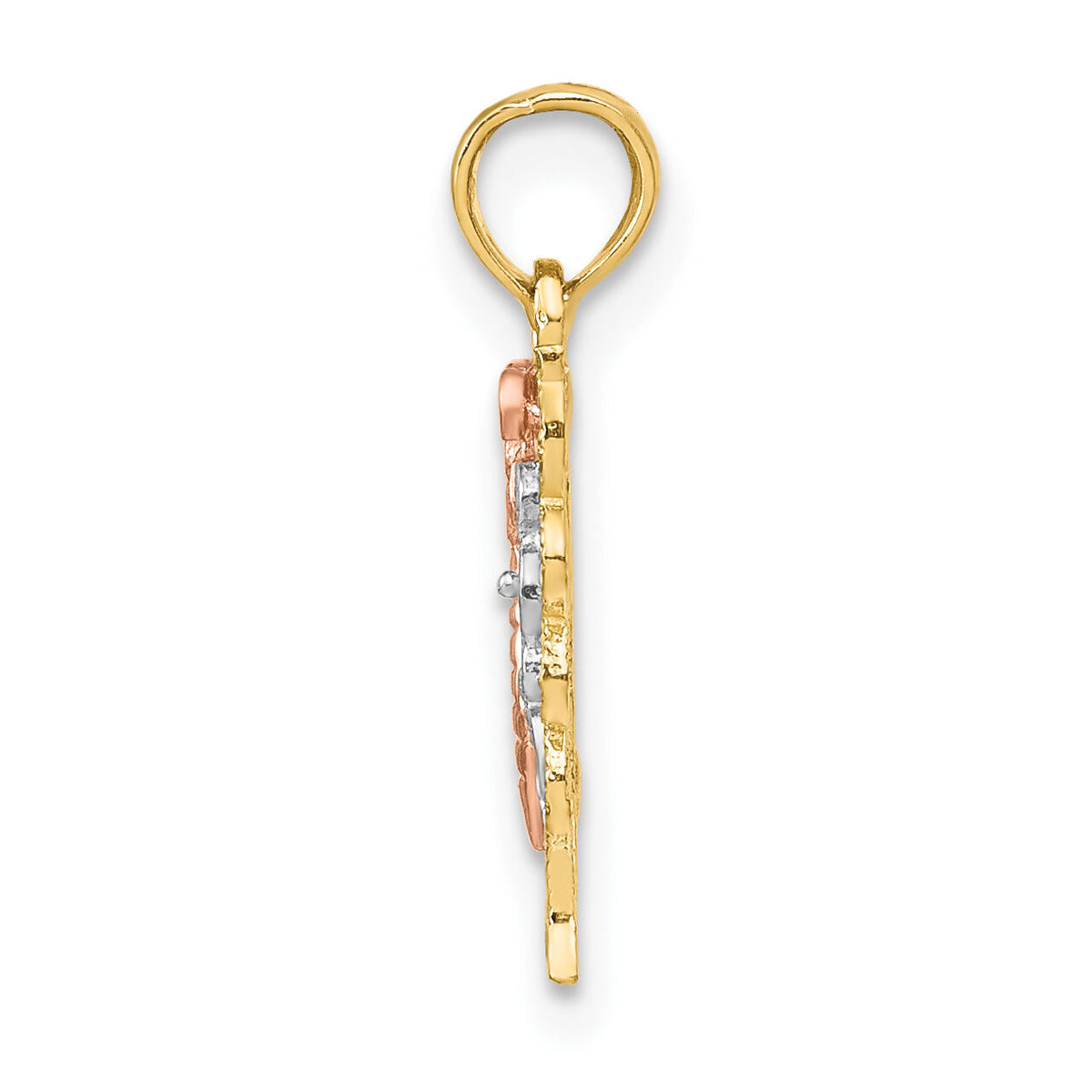 10K Two-tone w/White Rhodium Butterfly Cut-Out Charm-10K9159