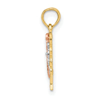 10K Two-tone w/White Rhodium Butterfly Cut-Out Charm-10K9159
