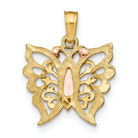 10K Two-tone w/White Rhodium Butterfly Cut-Out Charm-10K9159