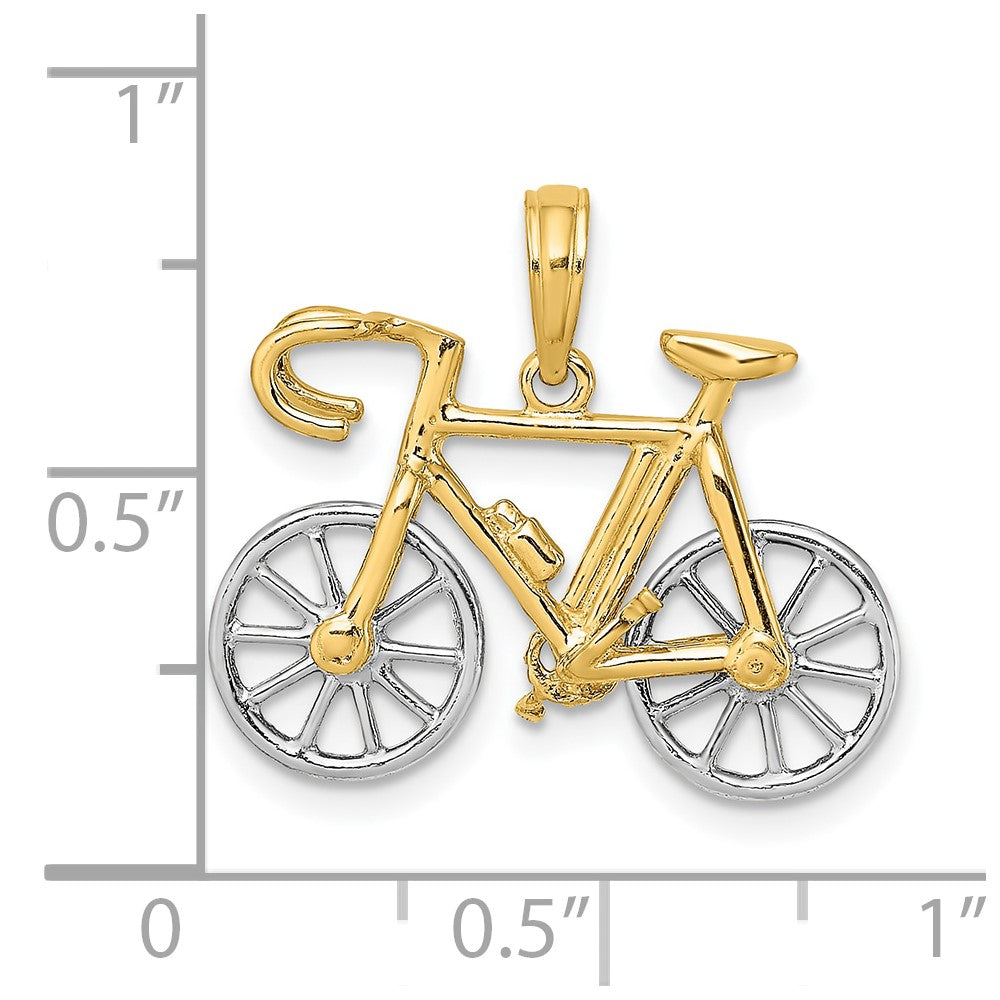 10k Two-tone 3-D Ten Speed Bicycle Charm-10K9161