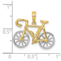 10k Two-tone 3-D Ten Speed Bicycle Charm-10K9161