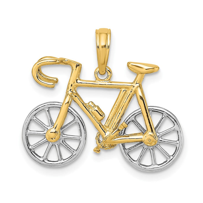 10k Two-tone 3-D Ten Speed Bicycle Charm-10K9161