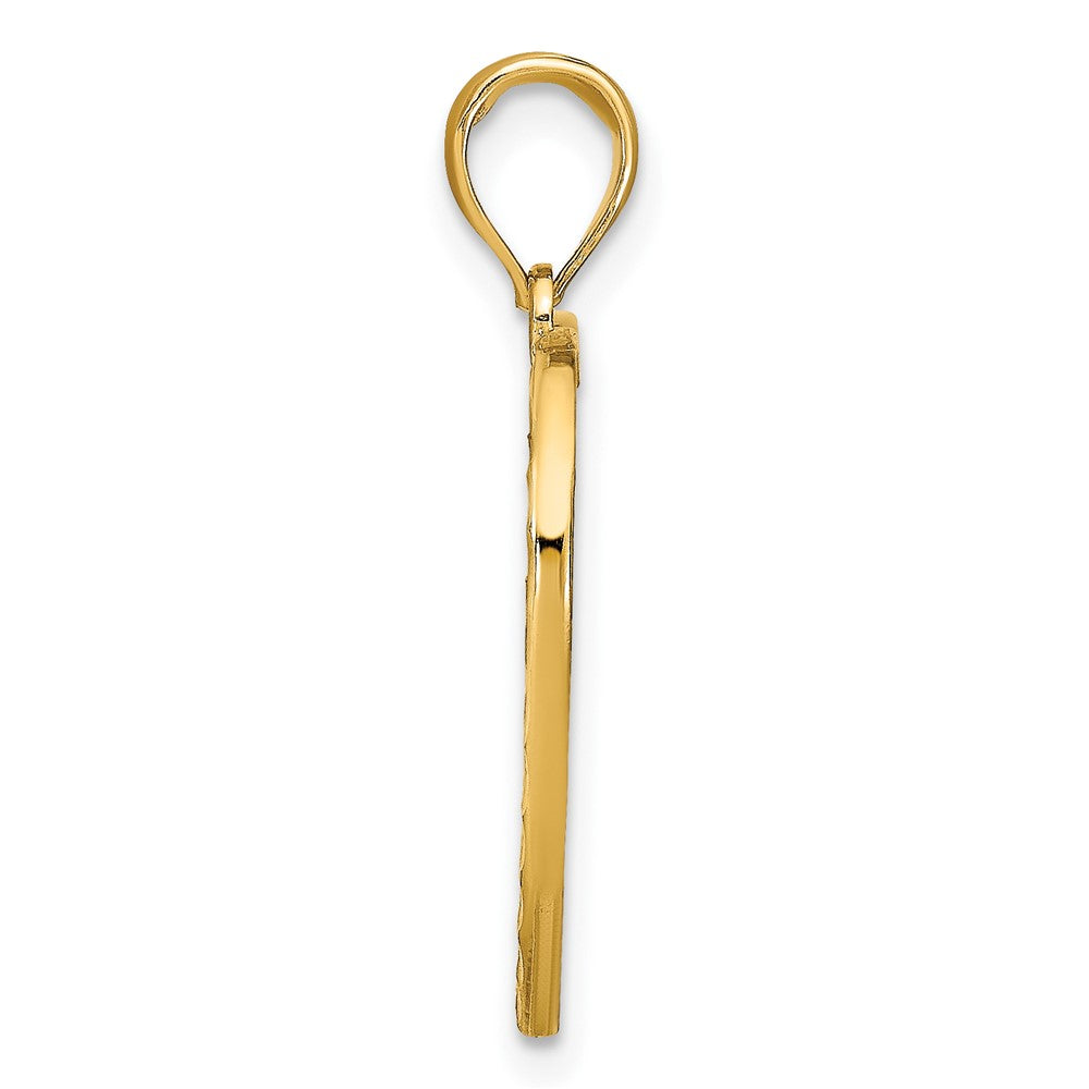 10k w/Rhodium Filigree Beaded Heart Charm-10K9169