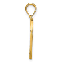 10k w/Rhodium Filigree Beaded Heart Charm-10K9169