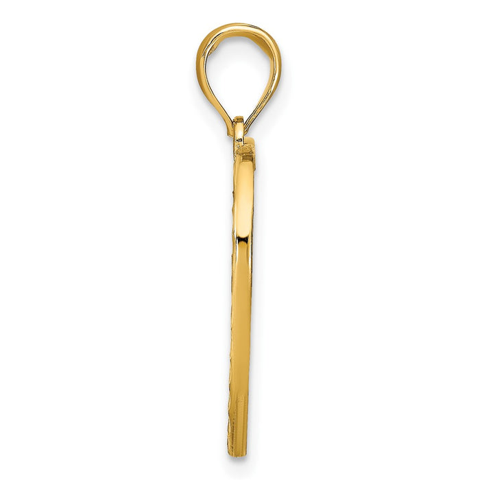 10k w/Rhodium Filigree Beaded Heart Charm-10K9169